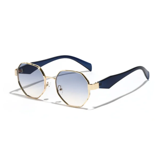 Sunway Eyewear Wholesale OEM Custom Logo Metal Sun Glasses Polygon Square Trendy Men Women Unisex Shades Sunglasses - Image 2