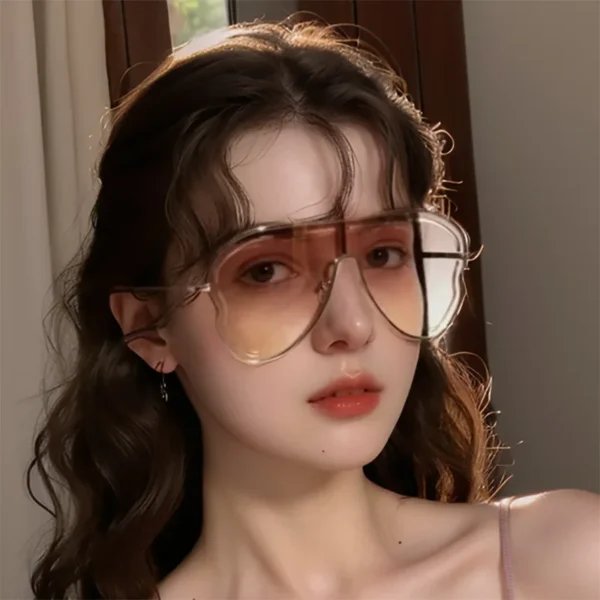 New Personality Sun Glasses Pop Metal Wholesale Custom Logo Brand Designer Sunglasses for Ladies - Image 3