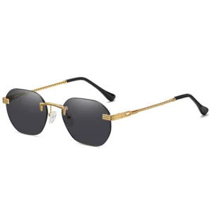 Customize Fashion Trendy Men Women Square Metal Rectangle Rimless Sunglasses