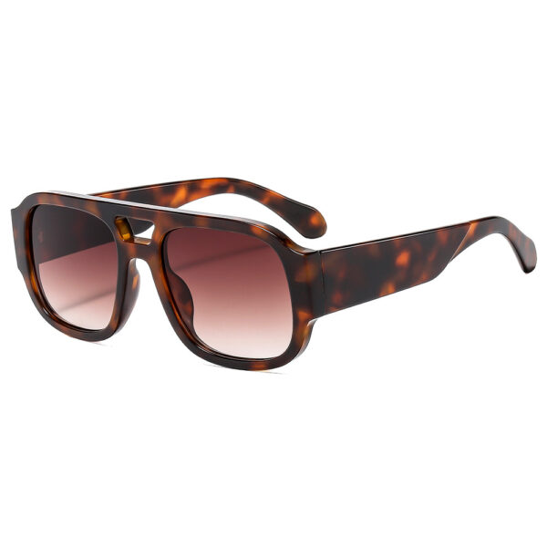 New Trendy Double-Beam Men Women Sun Glasses Custom Logo Wide-Brim Hip-Hop Punk Personality Unisex Fashion Sunglasses - Image 5