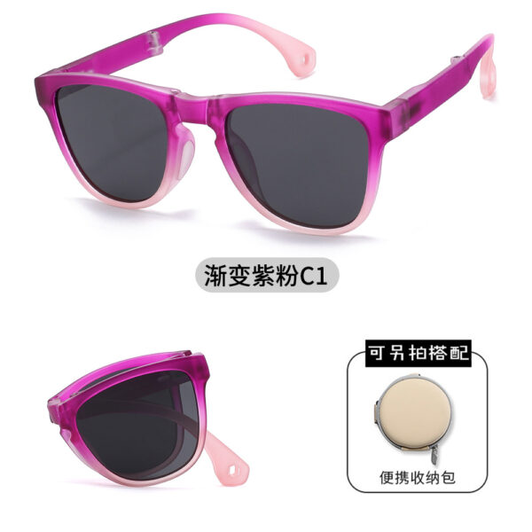 High Quality Foldable Color Square TR Frames Kids Sunglasses Outdoor UV400 Protection Boys Girls Children Sun Glasses Shades - Image 2