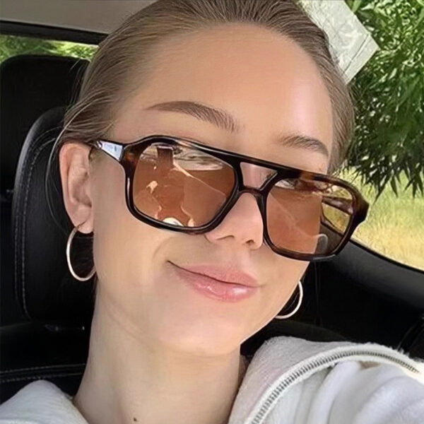 2025 New Arrival Top Seller Trending  Fashionable Sun Glasses Custom Logo  Vintage Square UV400 Fashion Sunglasses Women - Image 2