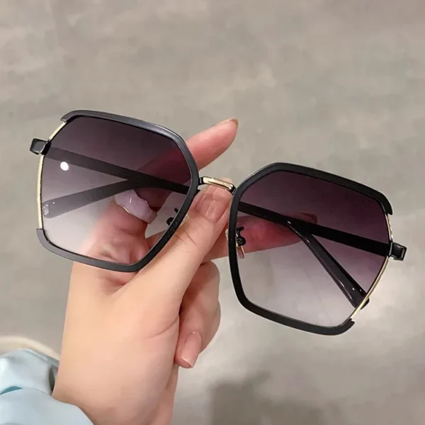 New Arrival Wholesale Polygonal Large Frame Sun Glasses for Women Men Fashion Design Sunglasses Trending Shades with Custom Logo - Image 2