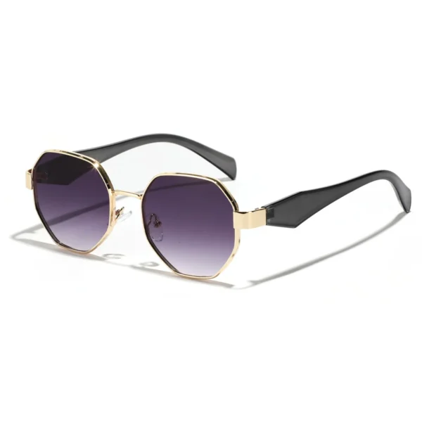 Sunway Eyewear Wholesale OEM Custom Logo Metal Sun Glasses Polygon Square Trendy Men Women Unisex Shades Sunglasses - Image 3