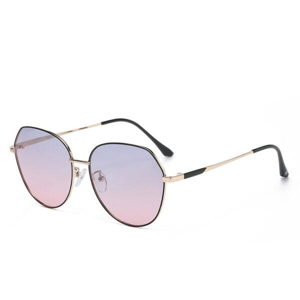 New Trendy Designer TAC Round UV400 Custom Logo Metal Polarized Sun Glasses Sunglasses for Women - Image 3