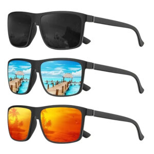 Classic Trendy Square Men's Polarized Sports Sunglasses Outdoors Cycling and Driving UV400 Protection Sun Glasses for Men