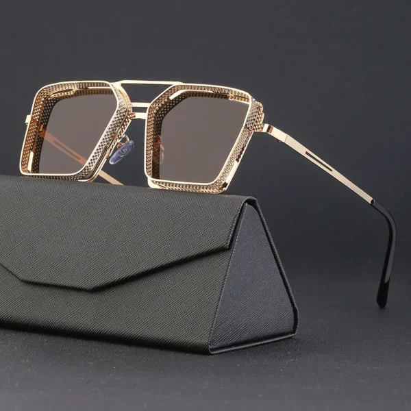 Sunway Eyewear Trending Men Sunglasses Factory Custom Designer Logo Retro Square Man Sunglass High Quality Mens Sun Glasses - Image 2