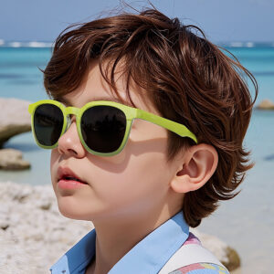New Designer Classic Colorful Gradient Square TR Frame Girl Kids Sun Glasses with High Quality Boy Children Sunglasses