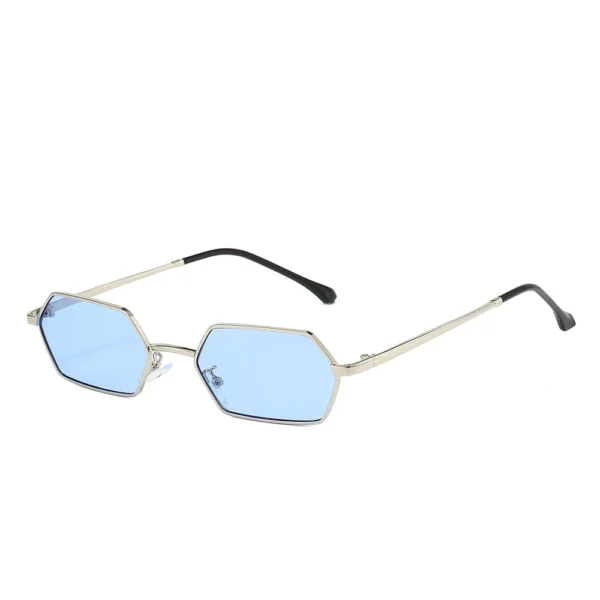 Classic Luxury Metal Custom Logo Sun Glasses Men Women Vintage Small Frame Rectangle Sunglasses - Image 6
