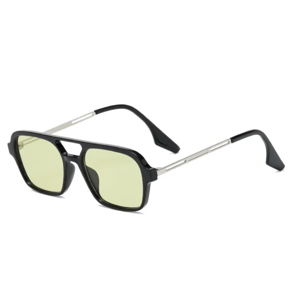 New Trending Double Bridge Pilot Style Unisex Mens Square Sunglasses - Image 6