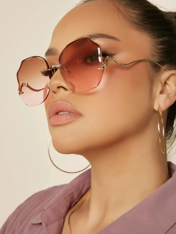 Luxury Fashion Women Sunglasses UV400 New Trendy Designer Gradient Square Metal Rimless Sun Glasses Ladies Lunettes De Soleil - Image 4