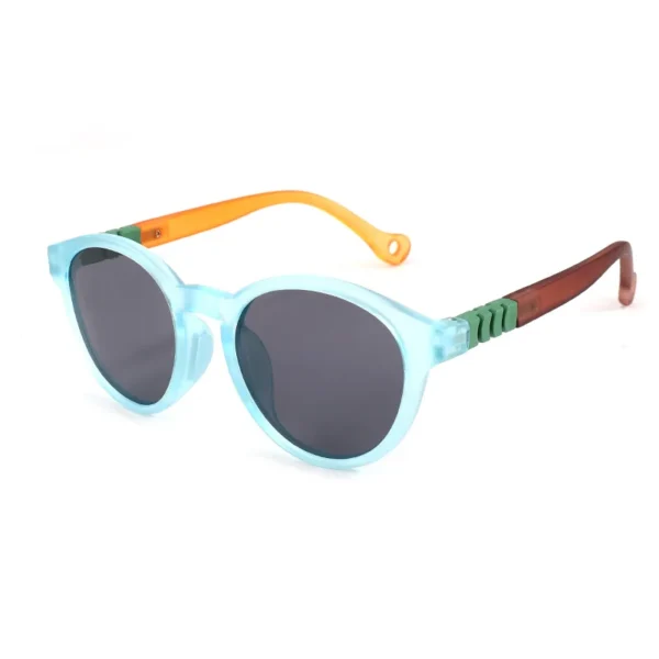 2025 Wholesale Children's Fashion Round Frame Shades Collision Color Splicing TR90 Polarized Kids Sun Glasses With High Quality - Image 5