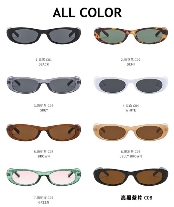 2025 New Designer Trendy Sun Glasses Classic Shades Custom Logo Retro Oval Small Ladies Cat Eye Women Sunglasses - Image 5