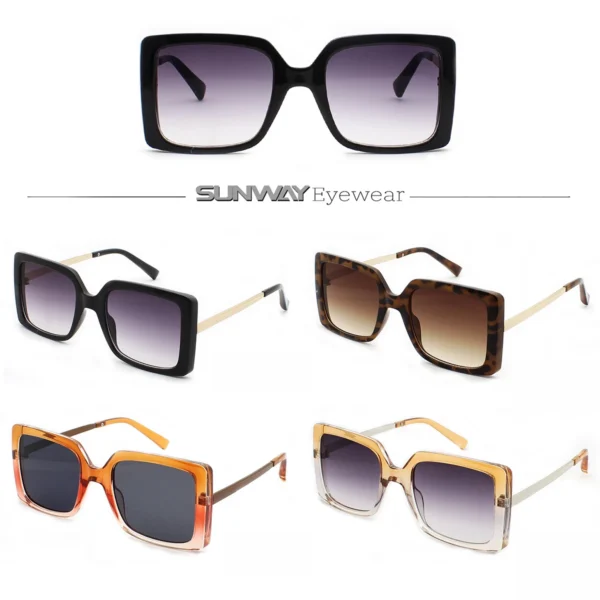 New Trending Oversized Square Frames Sunglasses Custom Logo Promotion Shades Fashion Brand Designer Women Sun Glasses - Image 2