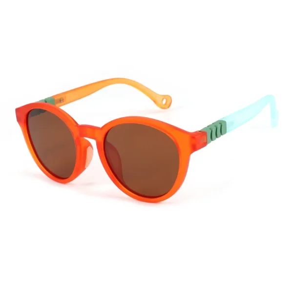 2025 Wholesale Children's Fashion Round Frame Shades Collision Color Splicing TR90 Polarized Kids Sun Glasses With High Quality - Image 4