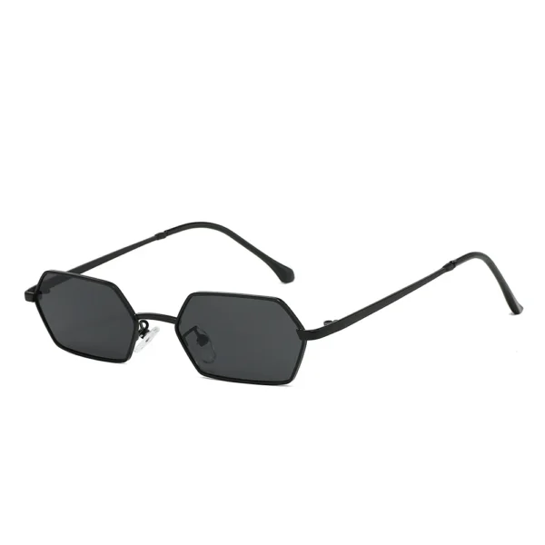 Classic Luxury Metal Custom Logo Sun Glasses Men Women Vintage Small Frame Rectangle Sunglasses - Image 2