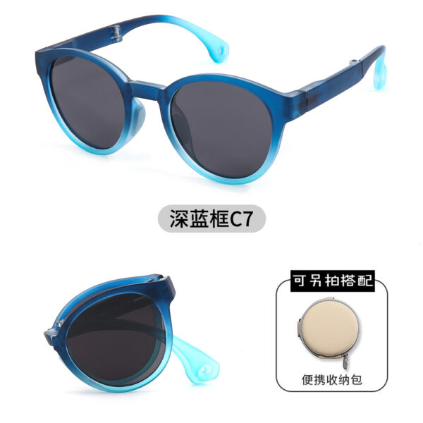 Wholesale New Design Portable Colorful Boys Girls Kids Sun Glasses Flexible Light Square TR90 Frame Children Foldable Sunglasses - Image 6
