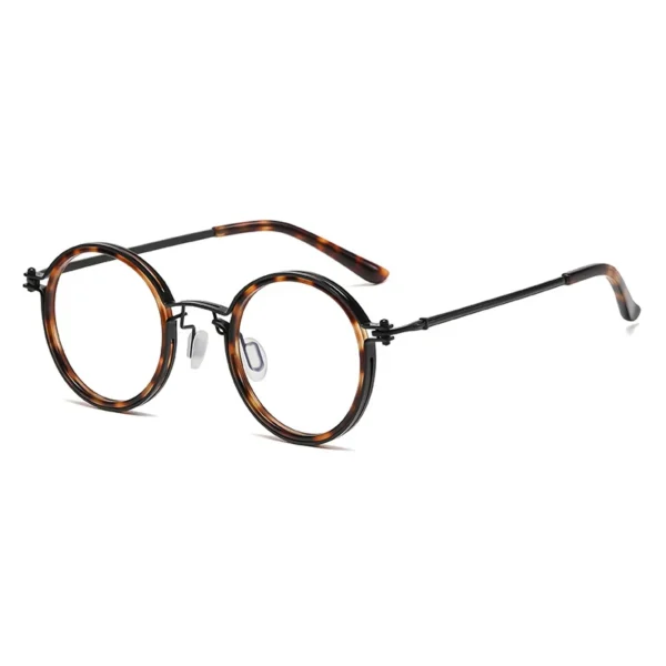 New Fashion Stylish Metal Frame Black Round Eyeglass Optical Glasses Frames Blue Light Blocking Glasses for Men - Image 4