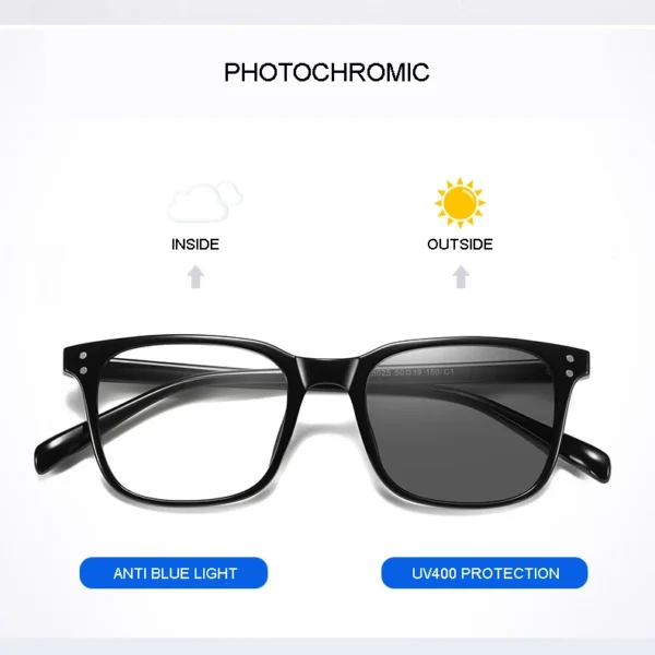 Photochromic TR90 Anti Blue Light Blocking UV400 protection Computer Optical Glasses - Image 4
