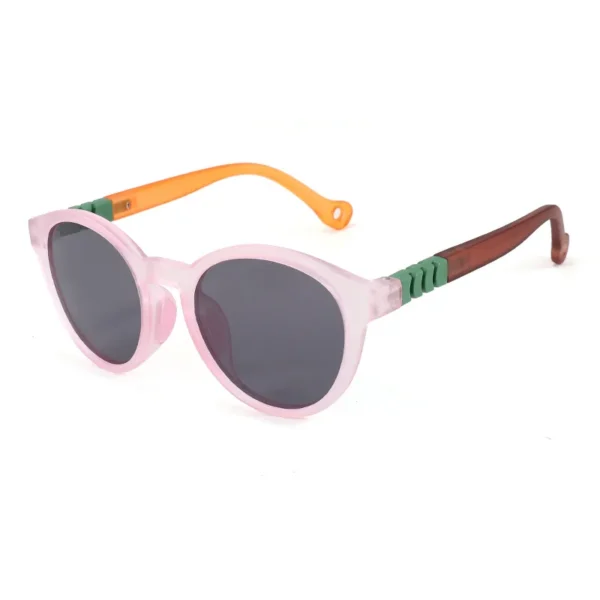 2025 Wholesale Children's Fashion Round Frame Shades Collision Color Splicing TR90 Polarized Kids Sun Glasses With High Quality - Image 6