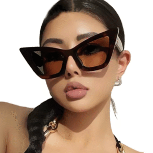 2025 New Customized Large Frame Sunglasses Retro and Fashionable Uv Resistant Women's Cat Eye Sunglasses