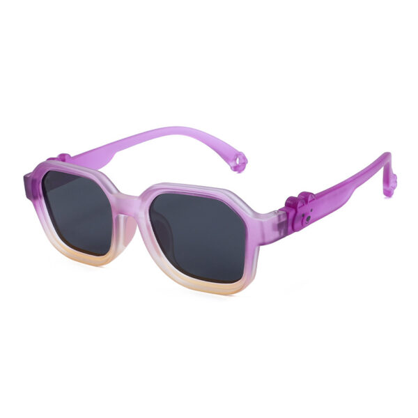 New Fashion Design Gradient Colorful Square TR Frame Kids Sun Glasses Outdoor UV protection Children Sunglasses for Girl and Boy - Image 3