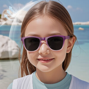 High Quality Foldable Color Square TR Frames Kids Sunglasses Outdoor UV400 Protection Boys Girls Children Sun Glasses Shades