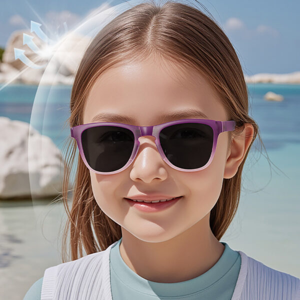 High Quality Foldable Color Square TR Frames Kids Sunglasses Outdoor UV400 Protection Boys Girls Children Sun Glasses Shades