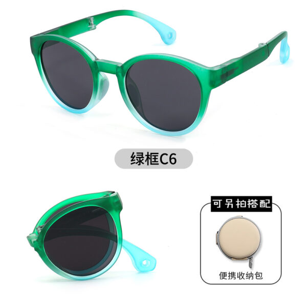 Wholesale New Design Portable Colorful Boys Girls Kids Sun Glasses Flexible Light Square TR90 Frame Children Foldable Sunglasses - Image 5