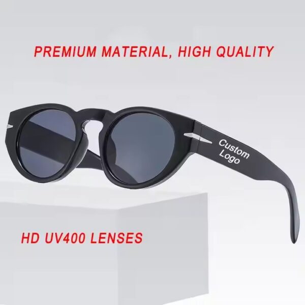 OEM Manufacturer Thick Frame Lunettes De Soleil Custom logo Vintage Retro Round Sun Glasses Sunglasses Men - Image 2