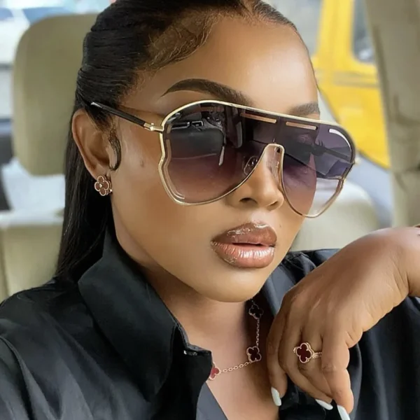 New Personality Sun Glasses Pop Metal Wholesale Custom Logo Brand Designer Sunglasses for Ladies - Image 2