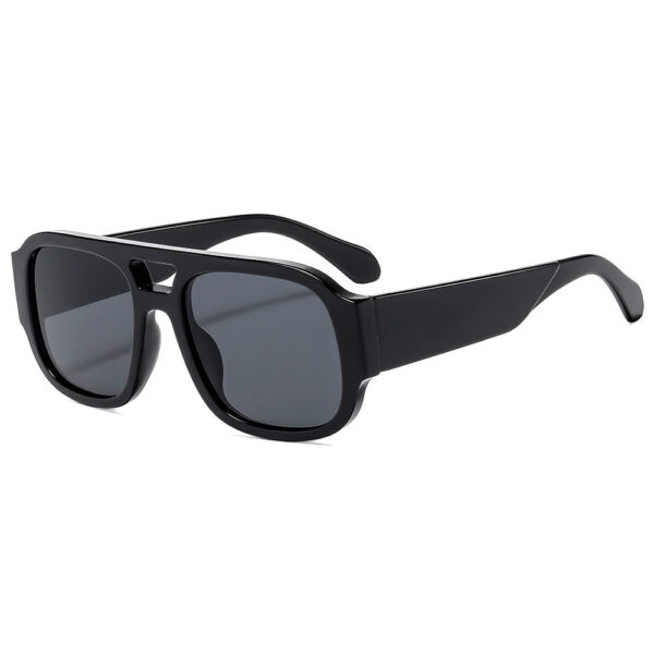 New Trendy Double-Beam Men Women Sun Glasses Custom Logo Wide-Brim Hip-Hop Punk Personality Unisex Fashion Sunglasses - Image 4