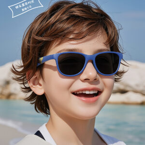 Hot Selling Fashion Style Square TPEE Frame Boys Kid Shades Outdoor UV400 Color Design Children Sunglasses for Girl and Boy