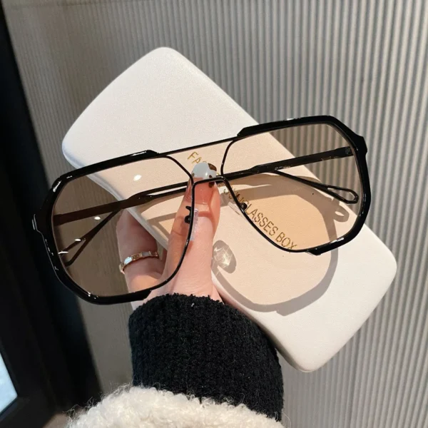 New Fashion Women Shades Personality Large Square Frame Oversized Designer Lunette De Soleil Sunglasses Men