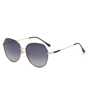 New Trendy Designer TAC Round UV400 Custom Logo Metal Polarized Sun Glasses Sunglasses for Women