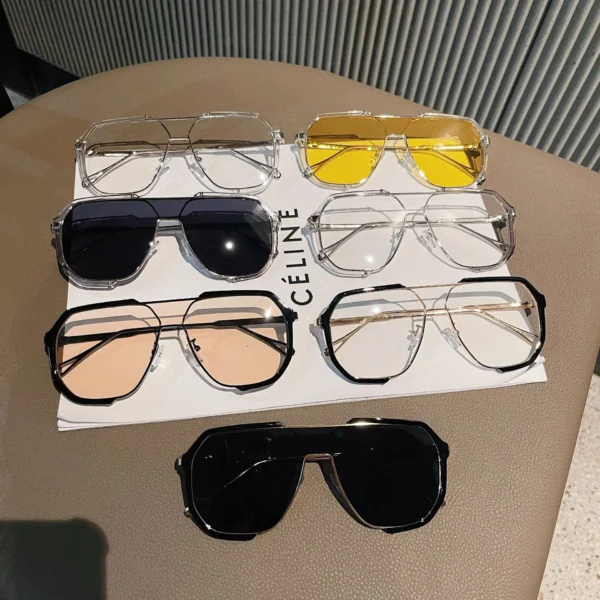 New Fashion Women Shades Personality Large Square Frame Oversized Designer Lunette De Soleil Sunglasses Men - Image 6