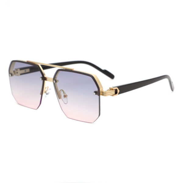 Wholesale Custom Designer Luxury Shades with High Quality Men Sun Glasses Unisex New Trendy Women Square Frame Metal Sunglasses - Image 6