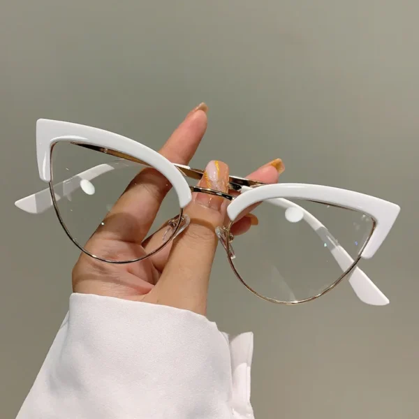 Vintage Glasses Frames New Fashion Semi-metal Rims Ladies Glasses Fashion Brand Design Anti-blue Light Glasses Frames - Image 5