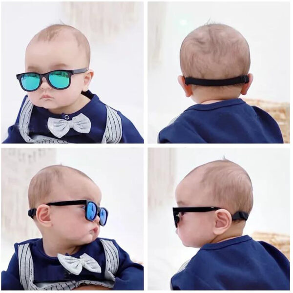 Factory Price TPEE Flexible Kids Sunglasses with Strap Wholesale Custom Infant Square Baby Infant Sun Glasses Boys Girl Sunglass - Image 6