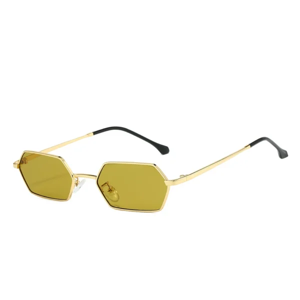 Classic Luxury Metal Custom Logo Sun Glasses Men Women Vintage Small Frame Rectangle Sunglasses - Image 5