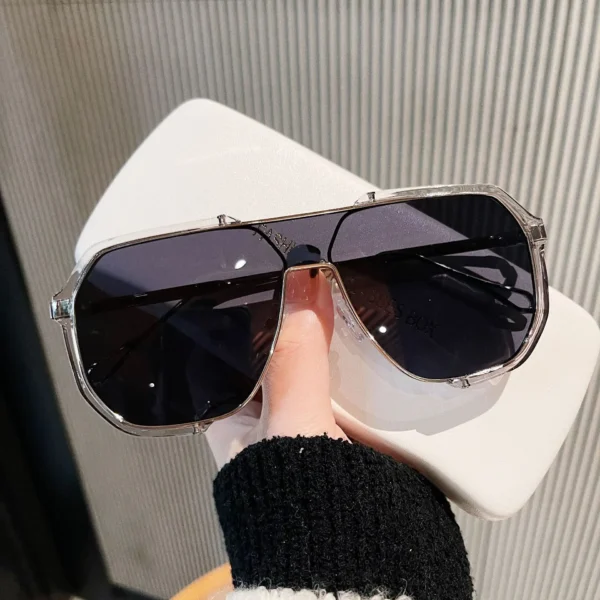 New Fashion Women Shades Personality Large Square Frame Oversized Designer Lunette De Soleil Sunglasses Men - Image 3