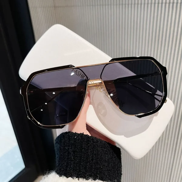 New Fashion Women Shades Personality Large Square Frame Oversized Designer Lunette De Soleil Sunglasses Men - Image 2