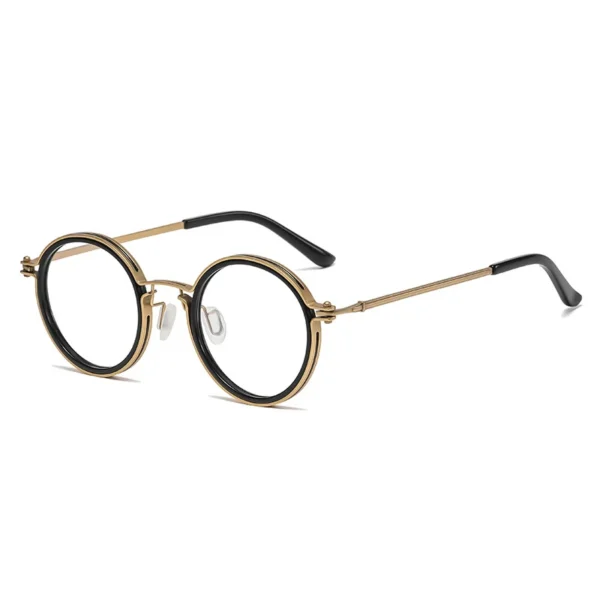 New Fashion Stylish Metal Frame Black Round Eyeglass Optical Glasses Frames Blue Light Blocking Glasses for Men - Image 6