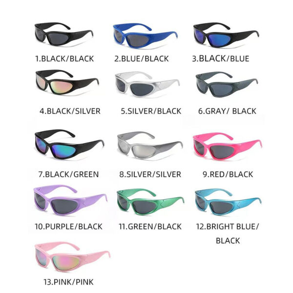 Custom UV400 Punk Steampunk Sunglasses New Release Women's Men's Mirror Sports Y2K Glasses Unisex Colorful Fashion Shades - Image 6
