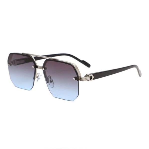 Wholesale Custom Designer Luxury Shades with High Quality Men Sun Glasses Unisex New Trendy Women Square Frame Metal Sunglasses - Image 5