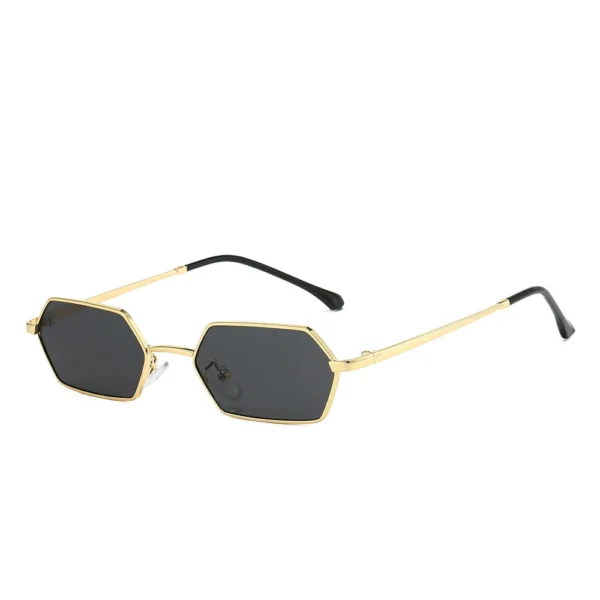 Classic Luxury Metal Custom Logo Sun Glasses Men Women Vintage Small Frame Rectangle Sunglasses - Image 3