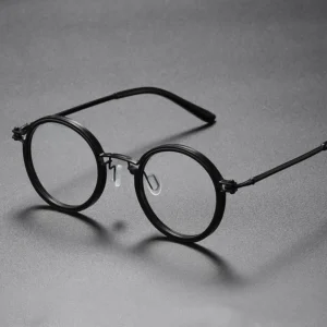 New Fashion Stylish Metal Frame Black Round Eyeglass Optical Glasses Frames Blue Light Blocking Glasses for Men