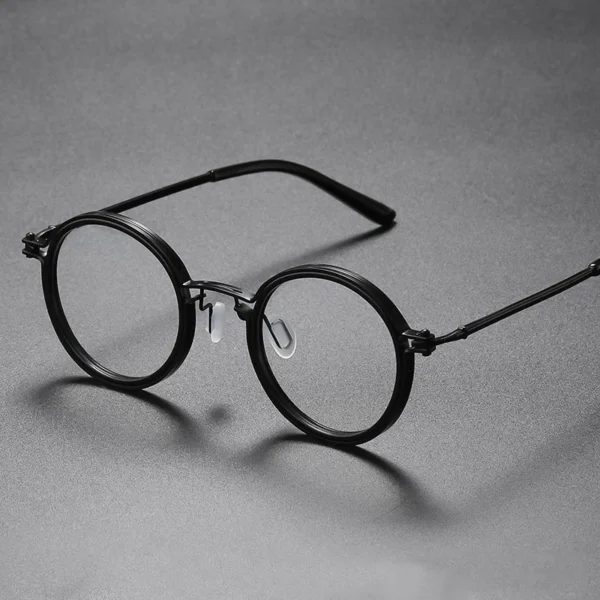 New Fashion Stylish Metal Frame Black Round Eyeglass Optical Glasses Frames Blue Light Blocking Glasses for Men