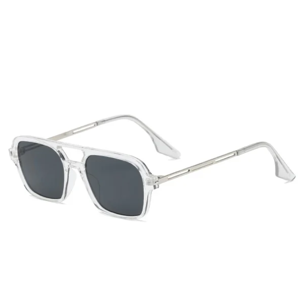 New Trending Double Bridge Pilot Style Unisex Mens Square Sunglasses - Image 5